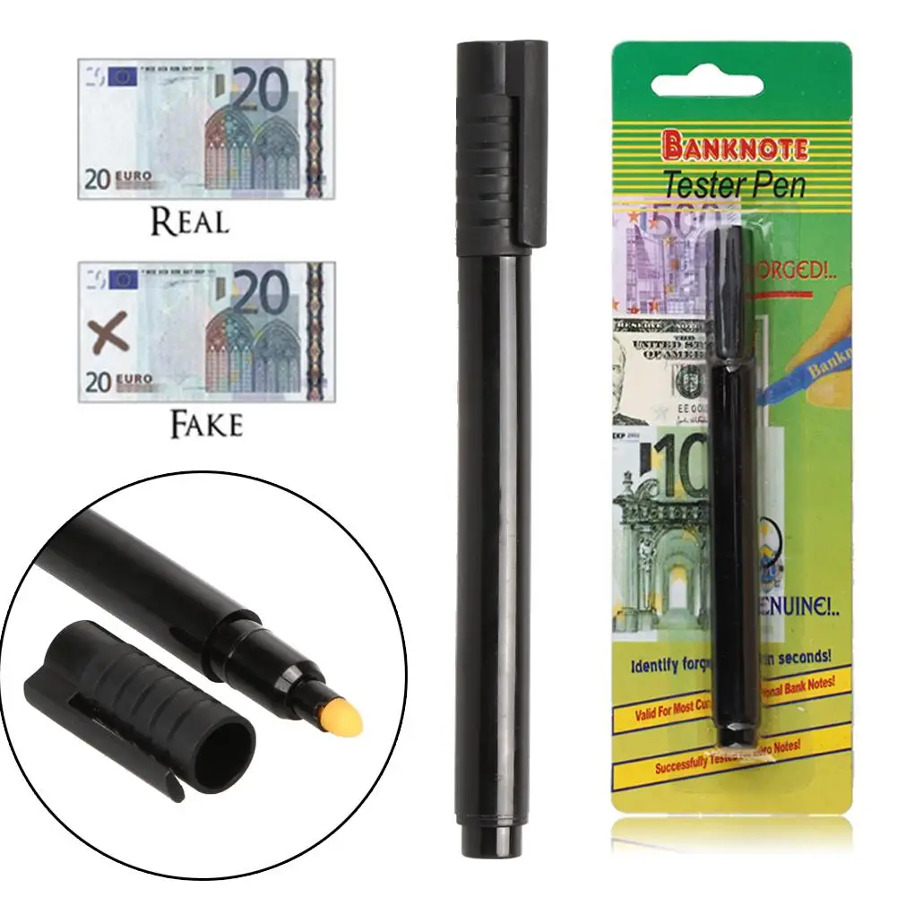 

Money Detector Money Checker Currency Detector Counterfeit Marker Fake Banknotes Tester Pen Unique Ink Hand Checkering Tool