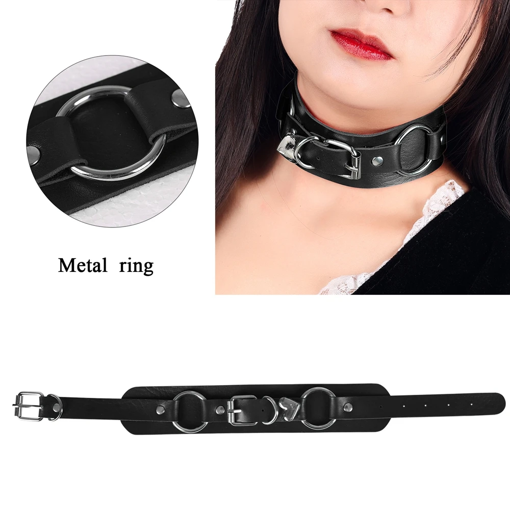 

New Punk Gothic Leather Necklace O Buckle Adjustable Women Fashion Party Jewelry Cosplay Neck Accessories