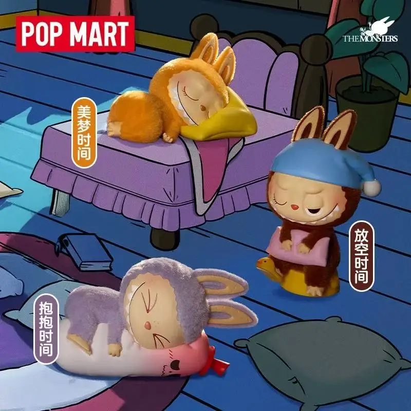 Фото POP MART THE MONSTERS LABUBU 1:00 A.M. Серия Kawaii Аниме Фигурка Кукла Модная игрушка Украшение рабочего стола Модель Mystery Box Подарок №2