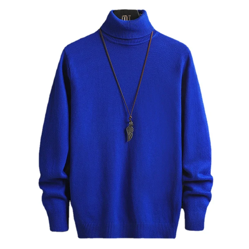 

Мужская водолазка с высоким воротником, однотонная теплая рубашка, Осень-зима