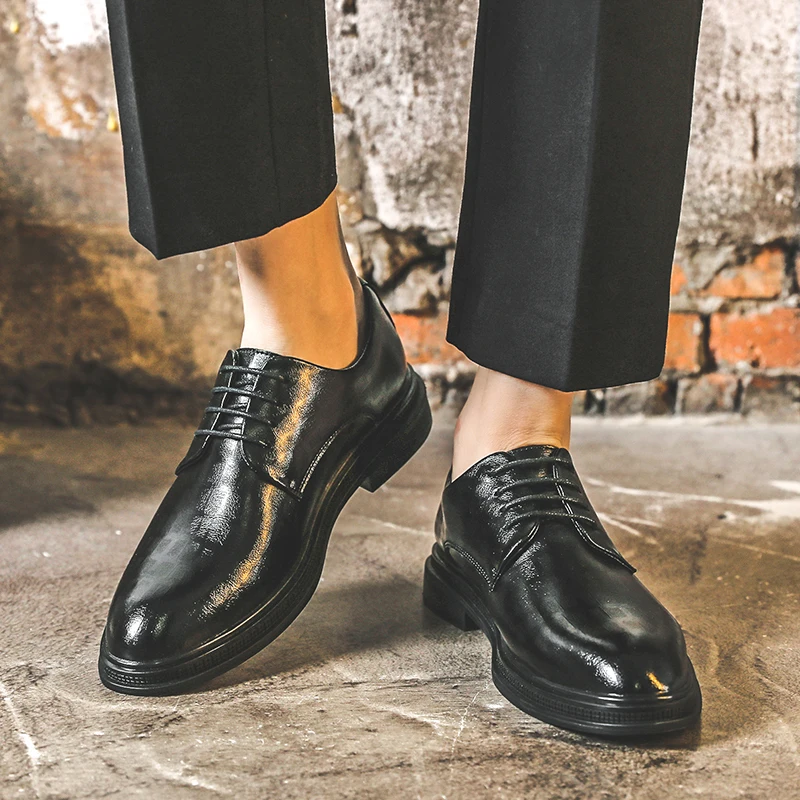 Мужские деловые повседневные кожаные туфли классические джентльменские для
