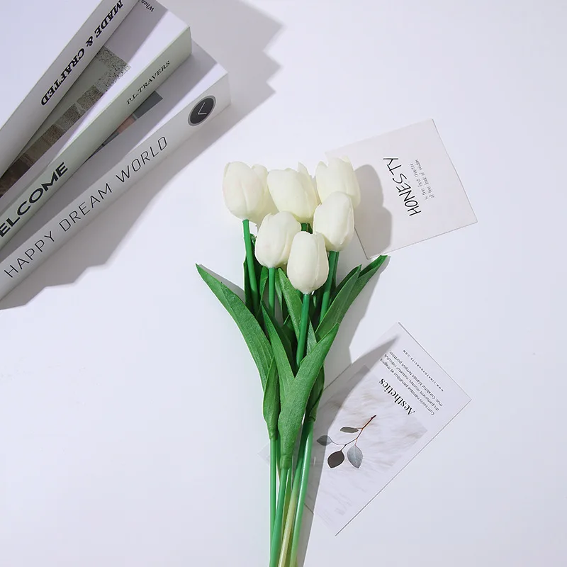 

Artificial Tulips Flowers Home Garden Decoration Real Touch Flower Bouquet Birthday Party Wedding Decoration Fake Flower