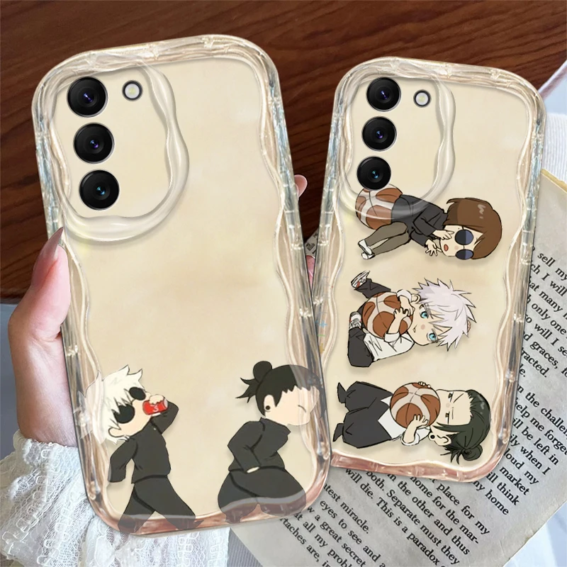 Чехол с рисунком аниме juютсу Kaisen для S21 S23 S24 Ultra Plus FE A55 A35 A25 A05S A54 A53 A52 A33 A32