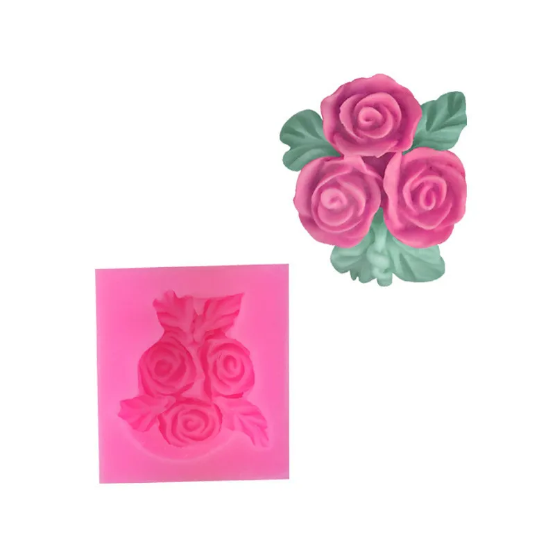 

3 Rose Shape Glue Dropping Mold Chocolate Mold Baking Sugar Cake Mold Soap Candle Mold