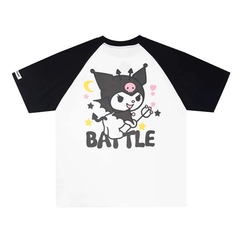 

Sanrio Kawaii Hello Kitty Short Sleeved My Melody Kuromi Student Cartoon Male and Female Print Loose Casual Half Sleeved T Shirt