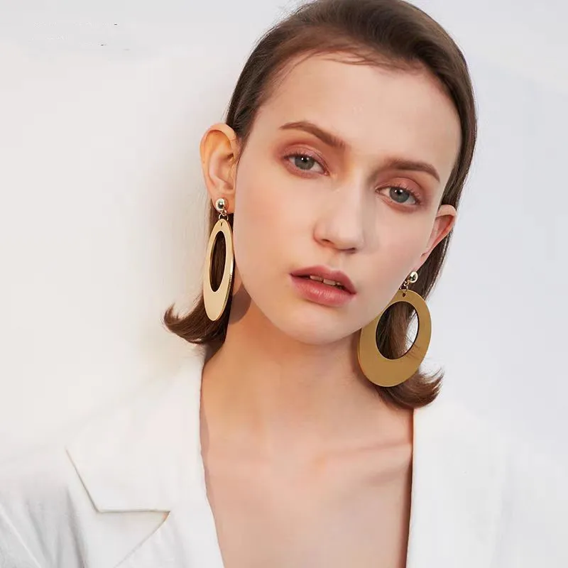 Преувеличенные большие круглые серьги женские серьги-гвоздики с темпераментом