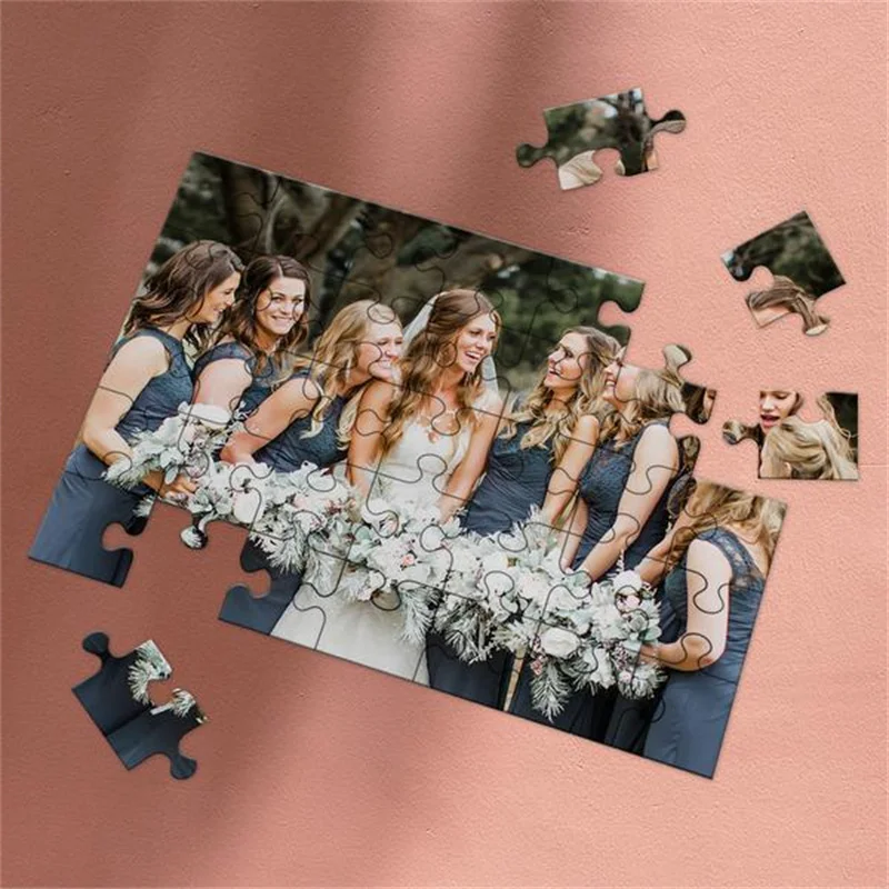 Personalized Wood Photo Puzzle Gifts,Custom Family jigsaw for Mothers Day
