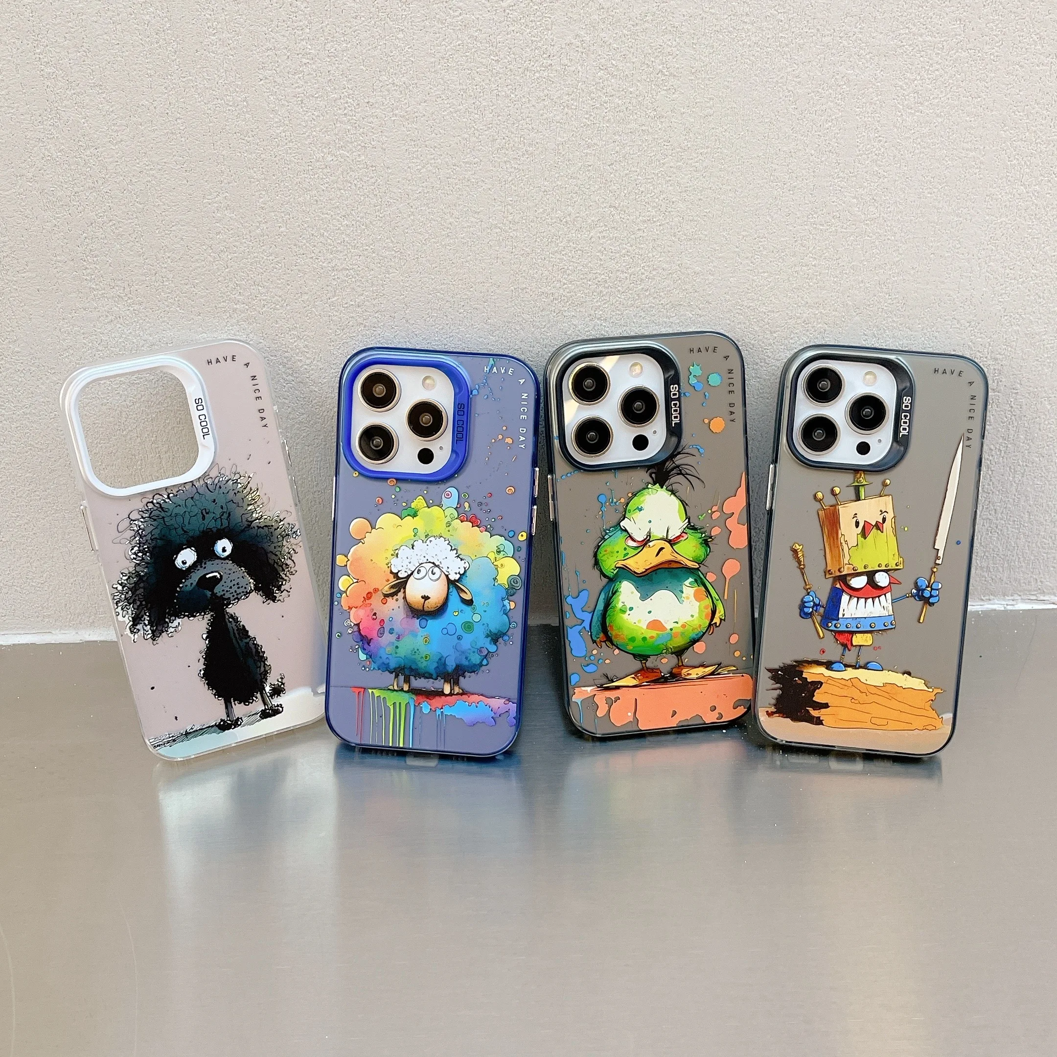 

Conelz Oil painting style Stylish personality cartoon iphone case For iphoen 14,14 pro,14 pro max,13 pro max,13pro,13,12 pro max