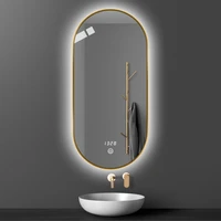 light touch control mirror bathroom smart luminous large mirror wall hanging custom espejo con luz led bathroom fixtures eb5jz