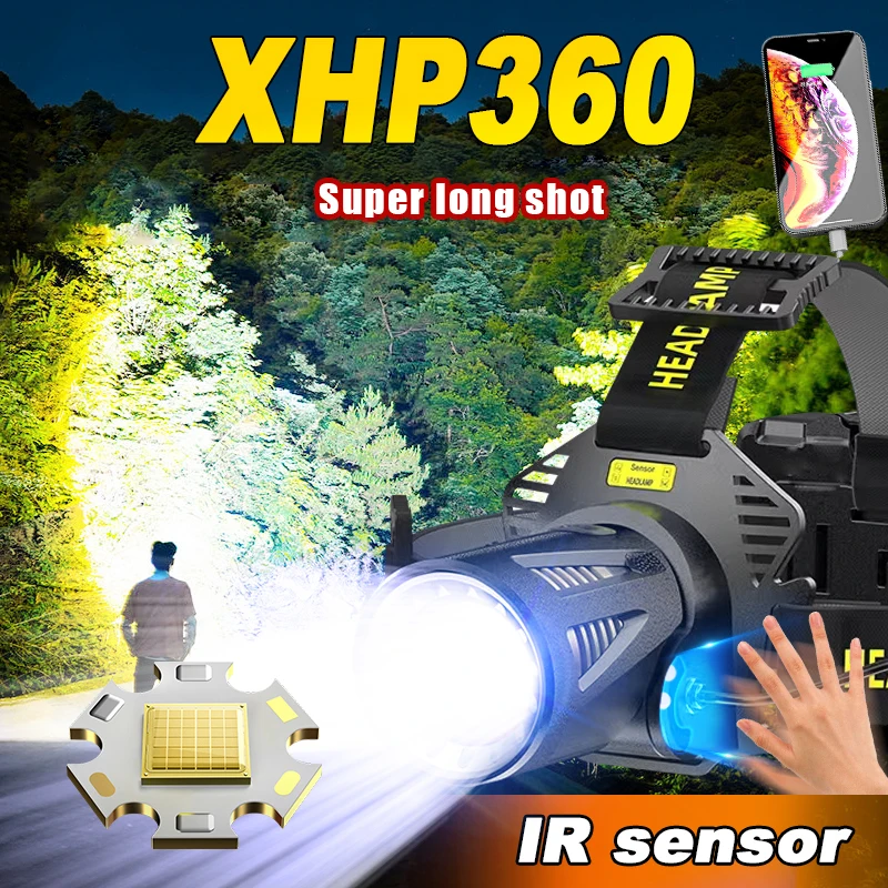 OEING XHP360 сенсорный налобный фонарь