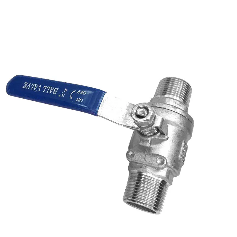 

Free shipping 304 stainless steel DN50 Two-piece Ball Valv male thread male thread high temperature