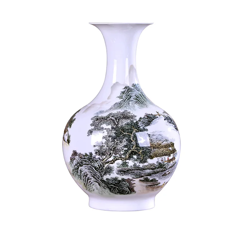 

Ваза большого размера Jingdezhen из тонкой костяной фарфора, антикварная декоративная керамическая ваза из костяного фарфора