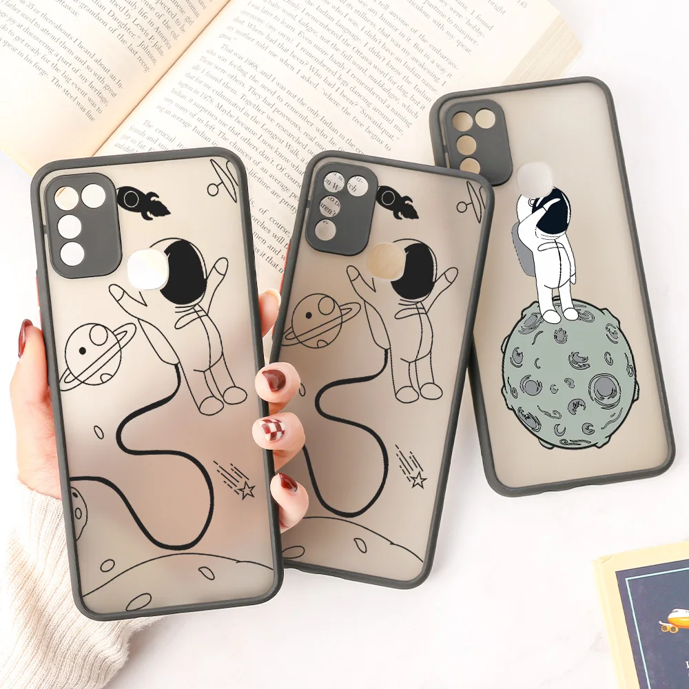 cartoon astronaut case for infinix note 10 pro case infinix note10 pro hot 8 11s 9 play 10 lite smart 5 4 plus hard matte covers free global shipping