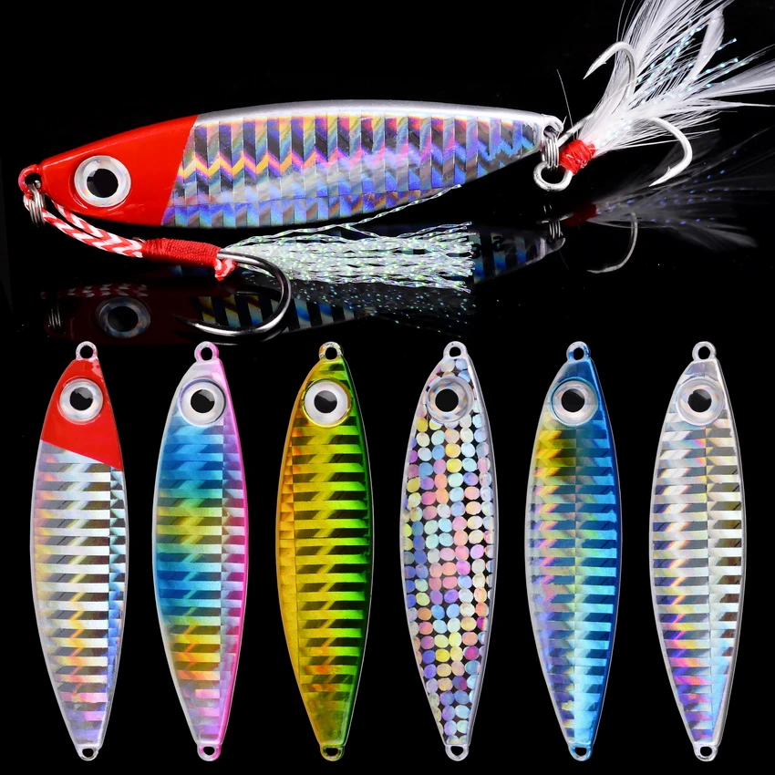 

6pcs Jig Light Metal Bait Wobbler Spinners Spoon Fishing Lure 7g 10g 15g 20g 30g Winter Sea Ice Minnow Squid Bass Pike Tackle