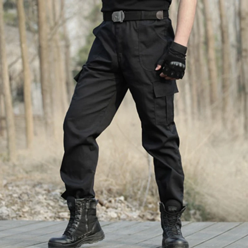 Black Military Cargo Pants Men's Check Working pantalones Tactical  Trousers Men Army Combat Airsoft Casual Pants Camo Sweat