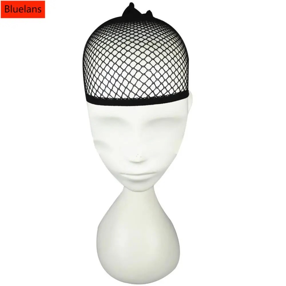 

Женская эластичная нейлоновая шапочка для парика с открытым концом, черная сетчатая подкладка, короткая сетчатая сетка для волос