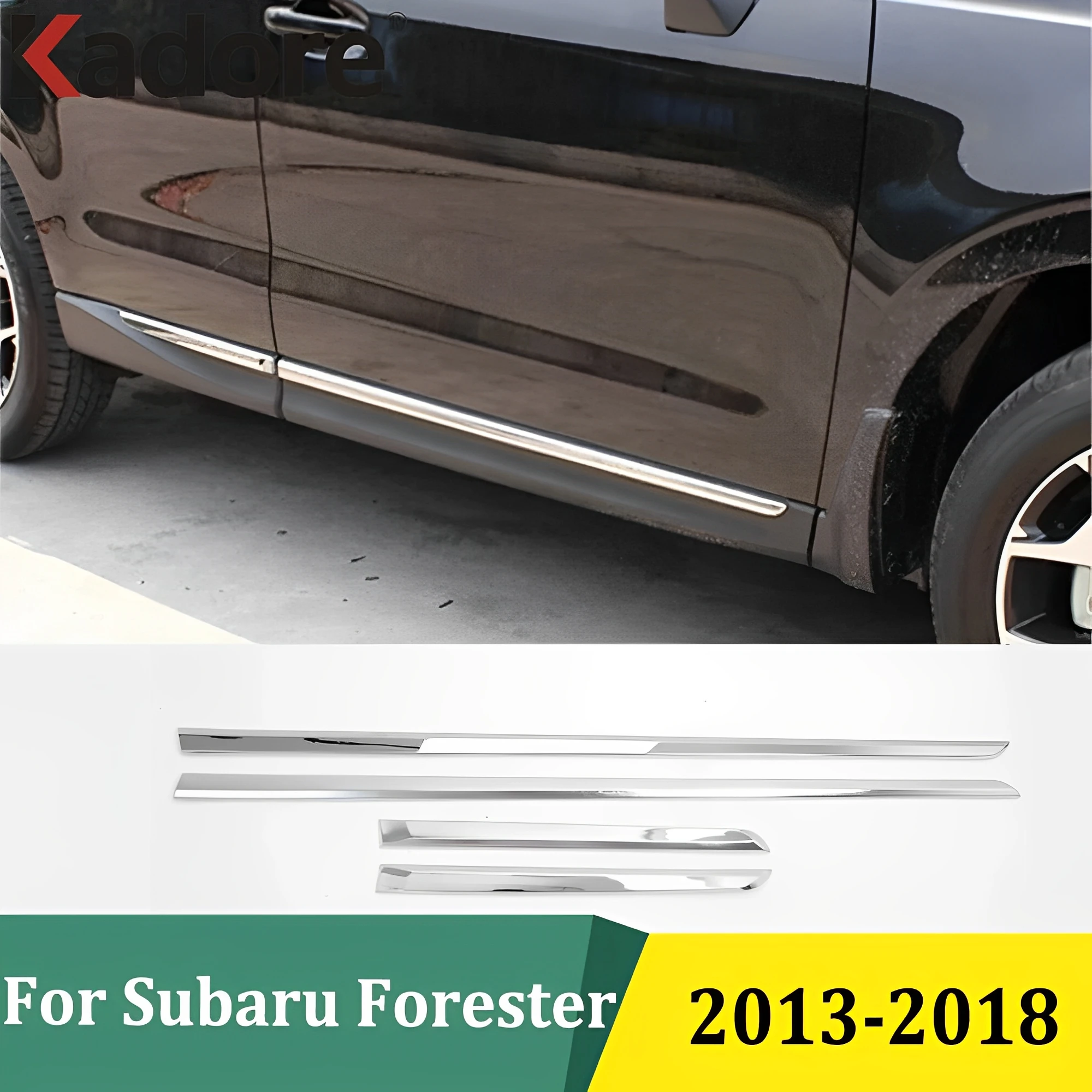 Для Subaru Forester 2013-2018 ABS хромированная молдинг для боковой двери, накладка, защитная отделка, украшение, внешние аксессуары, 4 шт.