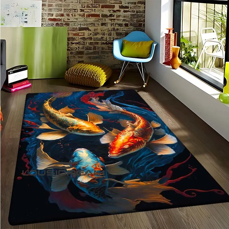 

Underwater World Fish Carpet Kitchen Mat Entrance Mat Bedroom Floor Decoration Living Room Carpet Bathroom Non Slip Carpet