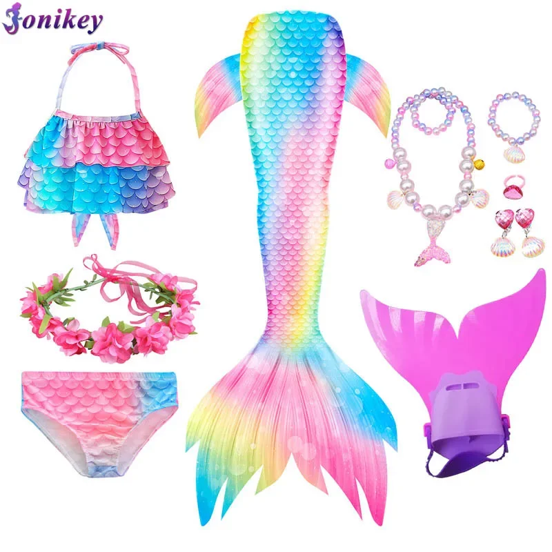 Детский костюм Русалочки с хвостом и плавниками для девочек