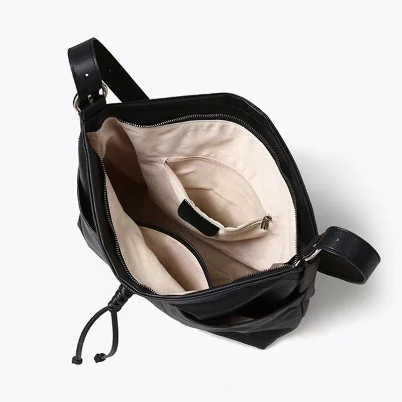 Кожаная большая сумка Laziness вместимость легкая тонкая мягкая верхний слой