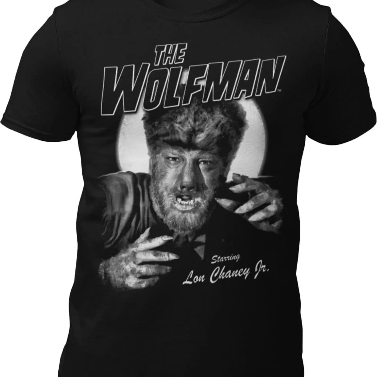 Фото Футболка The Wolfman Official LON Chaney Apparel, винтажная, с эффектом потертости, универсальная, дышащая, унисекс, удобная. №1