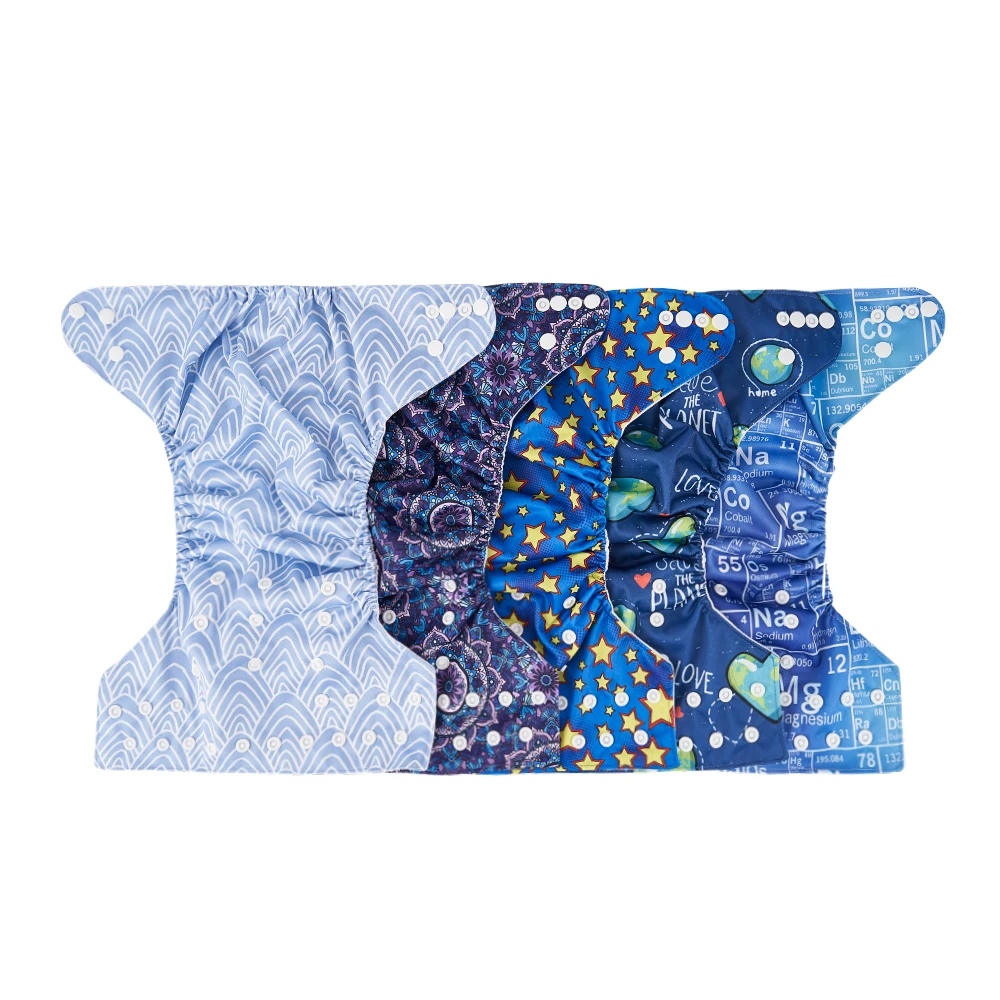 

HappyFlute 1PC Mix Print Nappy 100%Polyester Waterproof Out Layer Suede Cloth Inner Pocket Cloth Diaper For Baby