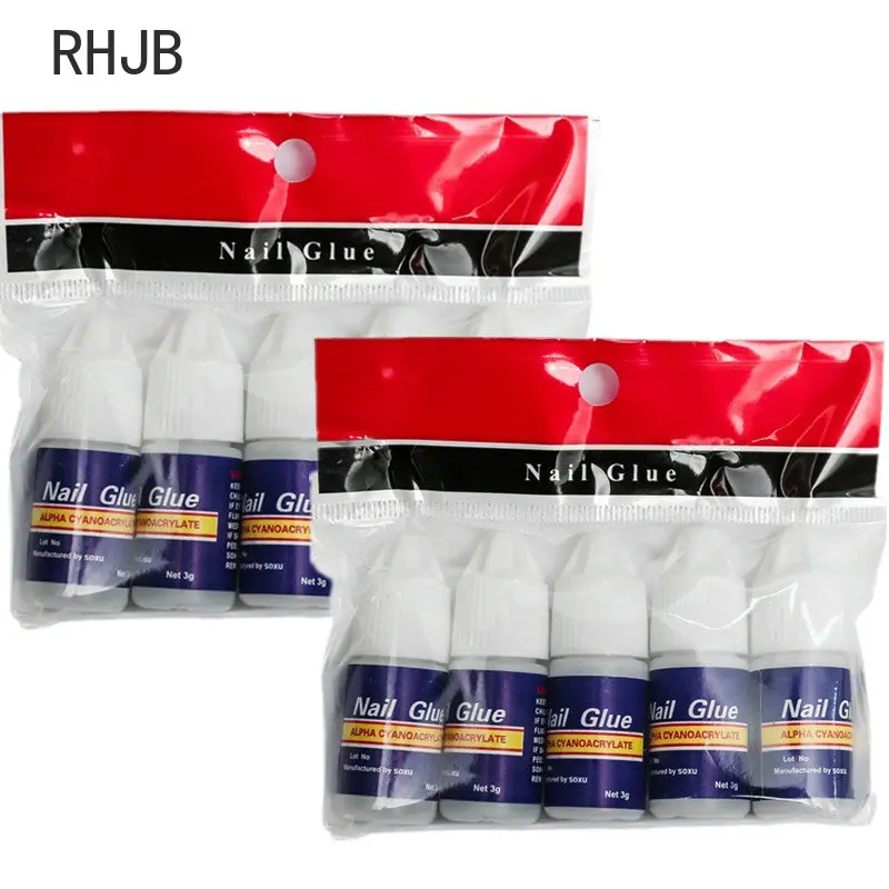 

10Pcs Fast Drying Nail Art Glue Tips Glitter UV Acrylic Rhinestones Decorations Nail Glue False Tip Nail Manicure Tools