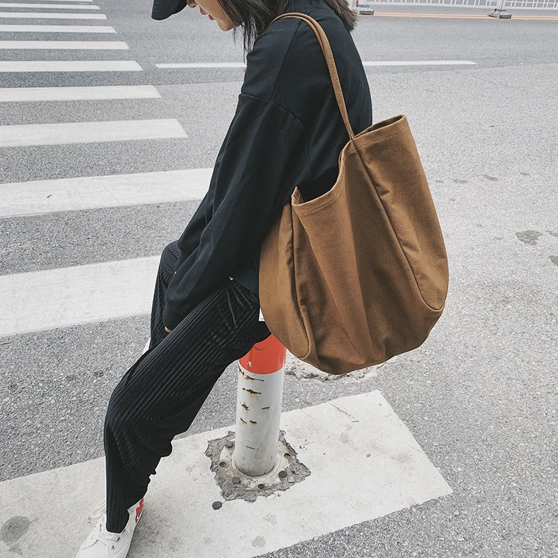 

Women Leisure Bag Canvas Shoulder Bag Female Fashion 2023 New Shoulder Bag Trend Leisure Solid Shopping Party Bag For Ladies