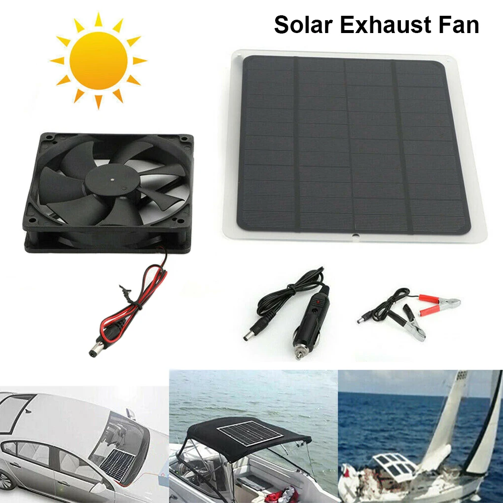 

Solar Powered Ventilator Removable USB Interface Summer Multifunctional Replacement Greenhouse Pet House Yacht Cooling Fan