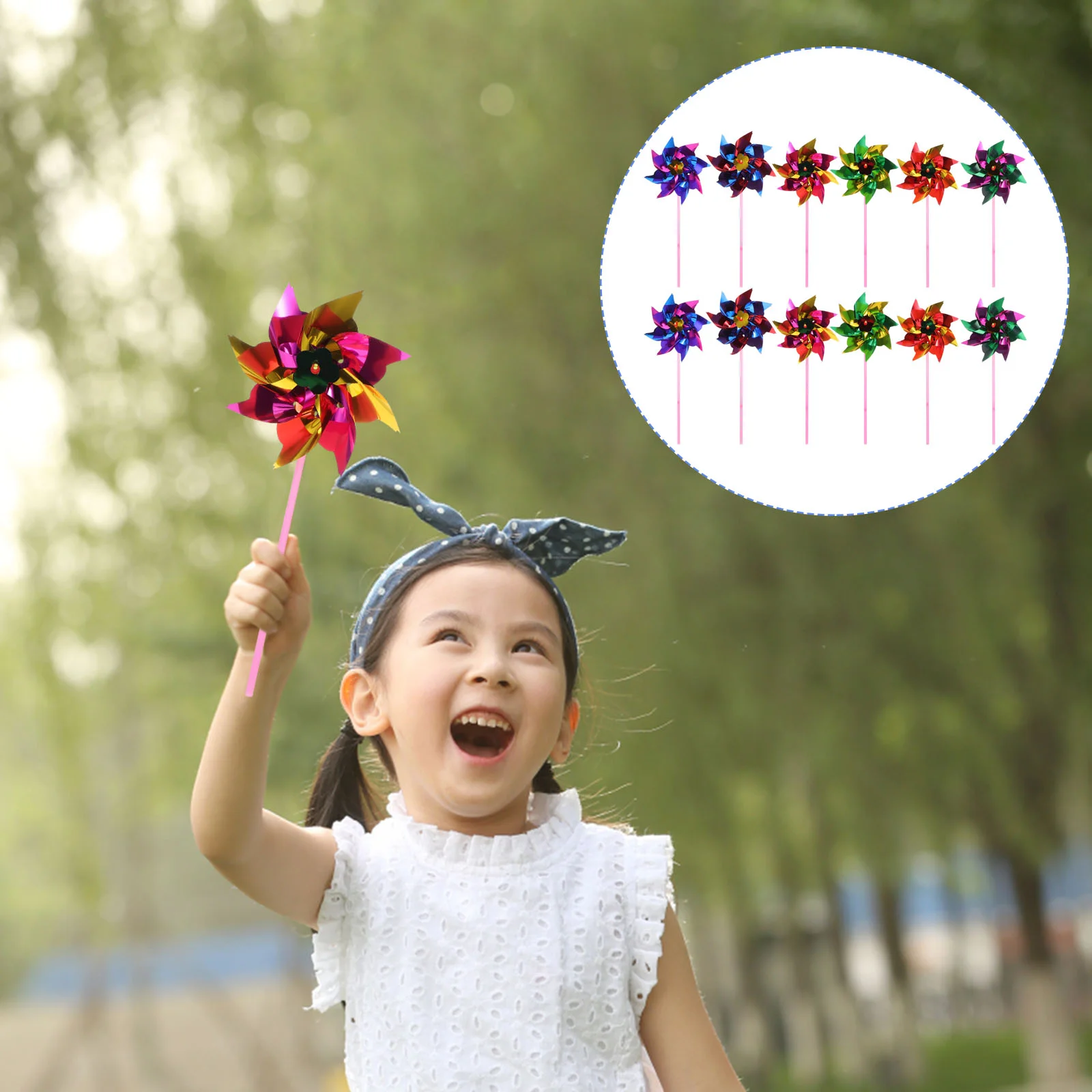 

40 Pcs Decorations Kid Gifts Party Favors Kids Rainbow Birthday Pinwheels Toy Plastic Garden Child