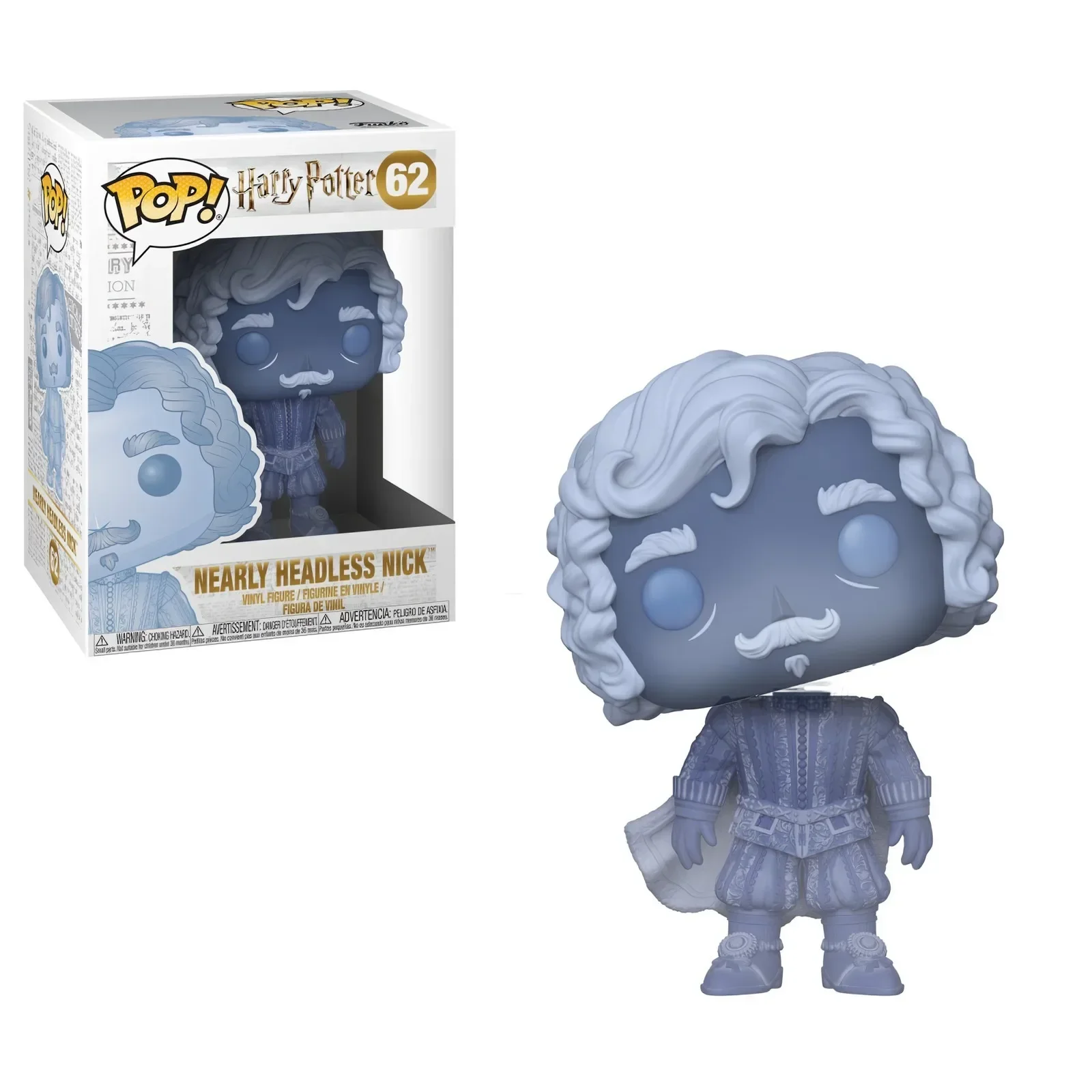 Фото FUNKO POP Harri Potter NEARLY HEADLESS NICK 62 #   Виниловая фигурка GLOWS IN THE DARK, коллекция моделей, игрушки для детей, подарок №1