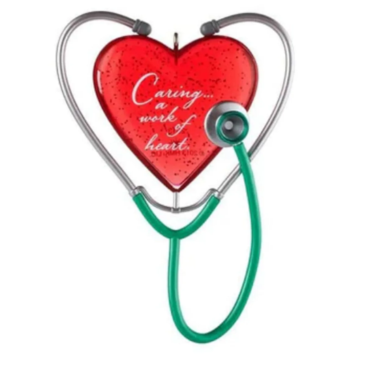 

1PCS Heart Pendant Decoration, Heart Stethoscope Caring, Heart Stethoscope Decoration Love Christmas Pendant Gift