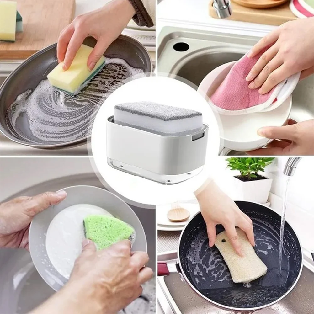 Manual Press Dishwashing Container Double Layer Cleaning Liquid Box Soap Pump Dispenser Detergent Dispenser Foam Bottle