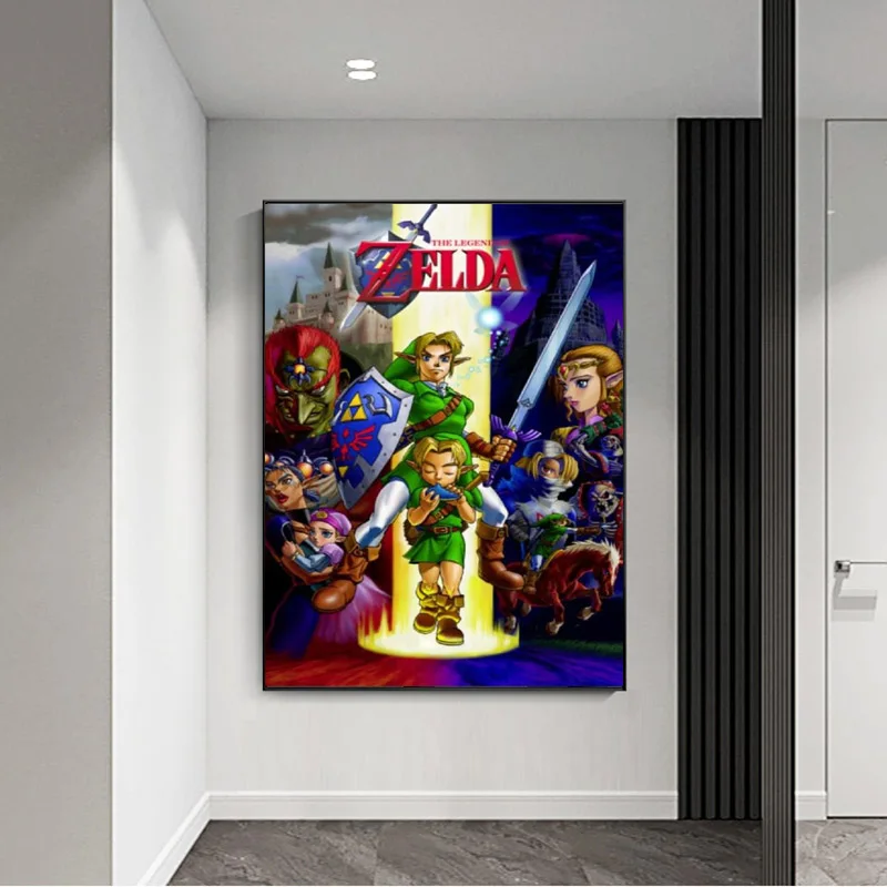 Zelda-pósteres e impresiones de juegos Ocarina of Time, arte de pared moderno, imagen impresa, póster de Anime para sala de estar, decoración del hogar, pinturas