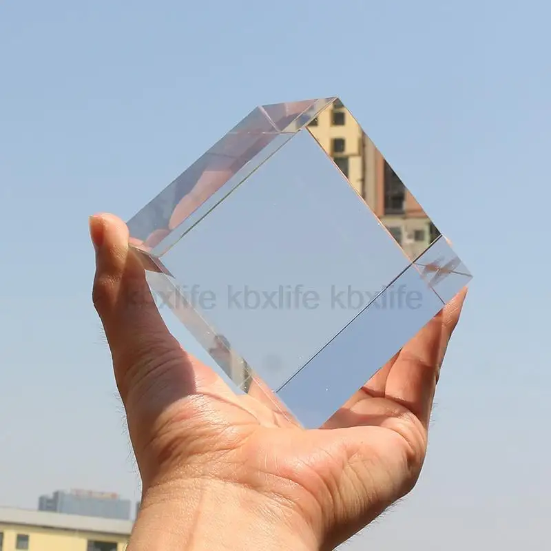 G3 30mm/50mm/cuboid Crystal Cube Artificial Crystal Creative Photo Prism Transparent, no colors and rainbows,CMY