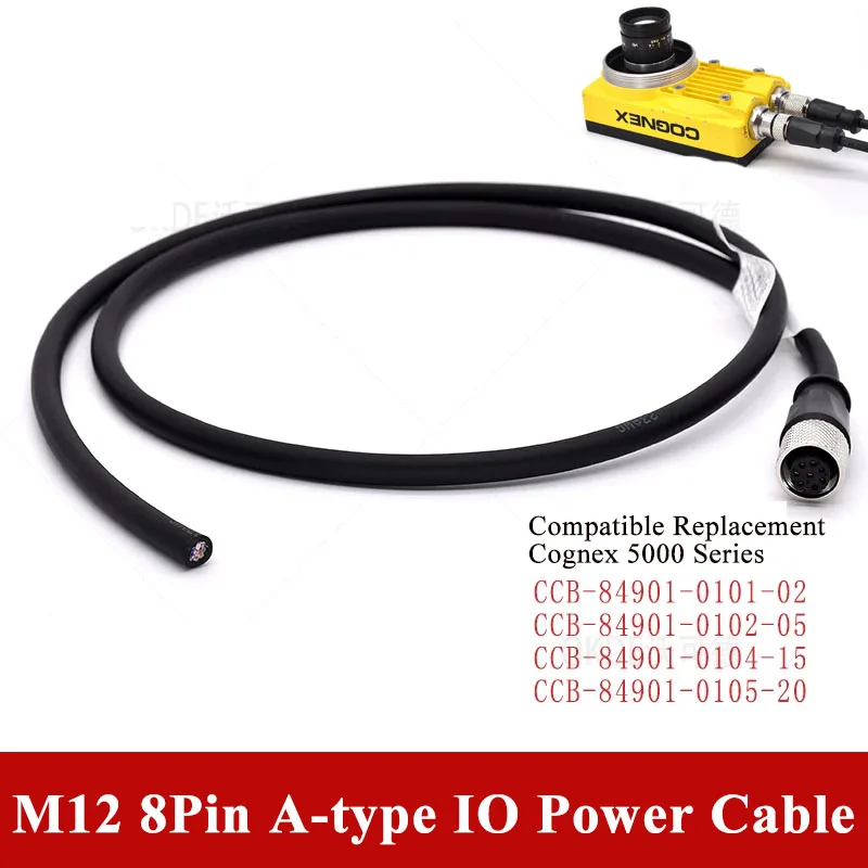 Фото Кабель связи M12 8-контактный, тип A, совместимый с Cognex, силовой кабель, штекер-гнездо, экранированный, серия 5000, CCB-84901-0102-05 №3