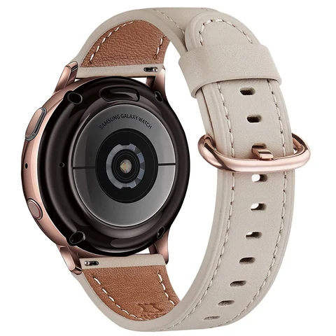 Ремешок кожаный для Amazfit GTS 2/3/4, 20 мм, для Samsung galaxy 5/pro Gear S2, Huawei gt 2e galaxy watch 4 Classic