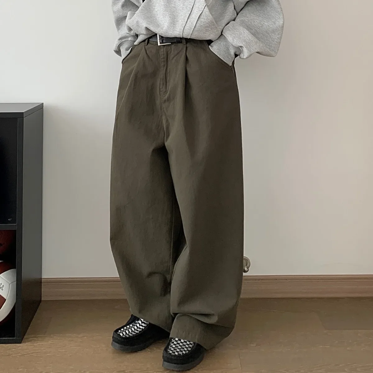 Intfeday весенне-летние мужские хлопковые брюки свободного кроя повседневные