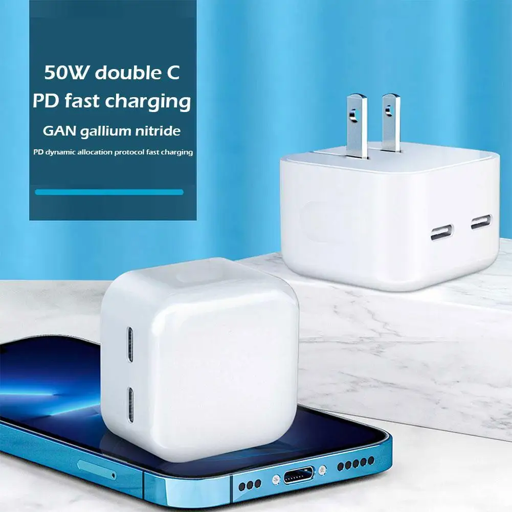 

Двойное зарядное устройство Type C, 35 Вт, адаптер для быстрой зарядки для Apple, для Samsung, для Xiaomi, зарядное устройство US/UK I6L4