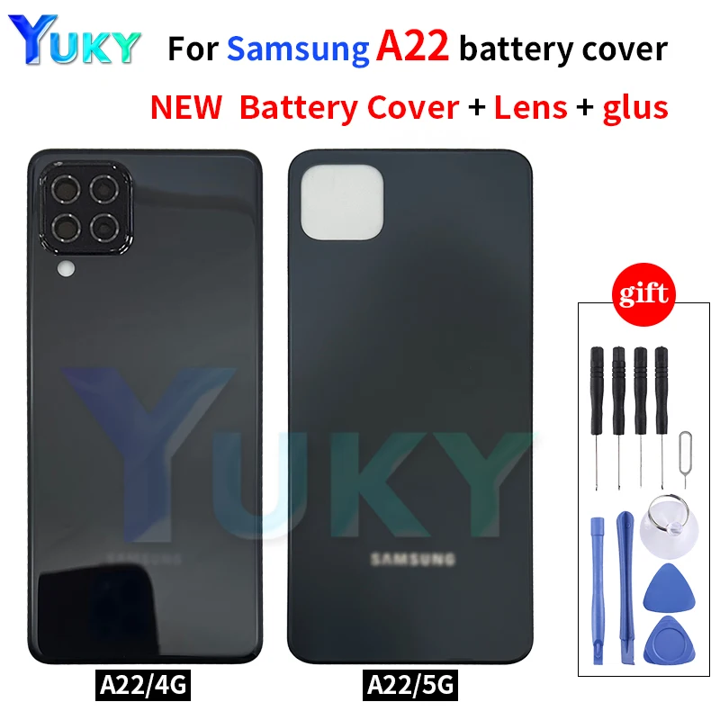 

NEW For Samsung Galaxy A22 4G Back Battery Door Cove4G Back Battery Door Cover For Samsung A22 5G Rear Housing Replacement Parts