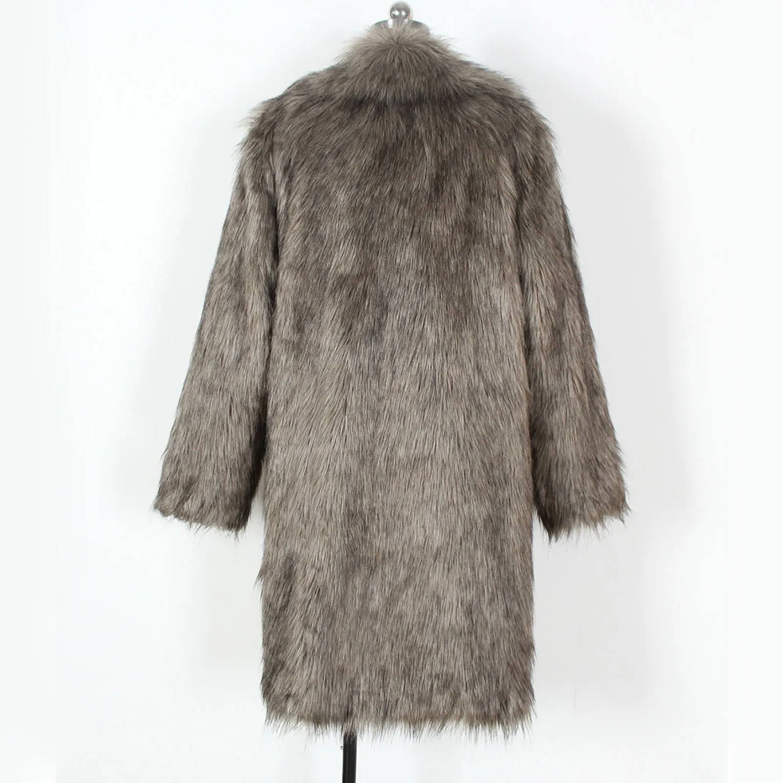 Женское пальто с меховыми лацканами осенне-зимнее новое длинное из