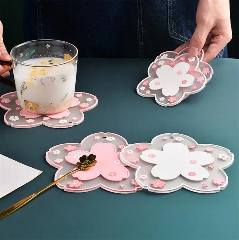 

1pc Japan Style Cherry Blossom Heat Insulation Table Mat Family Office Anti-skid Tea Milk Mug Coffee Cup Coaster Pot/Bowl Pad