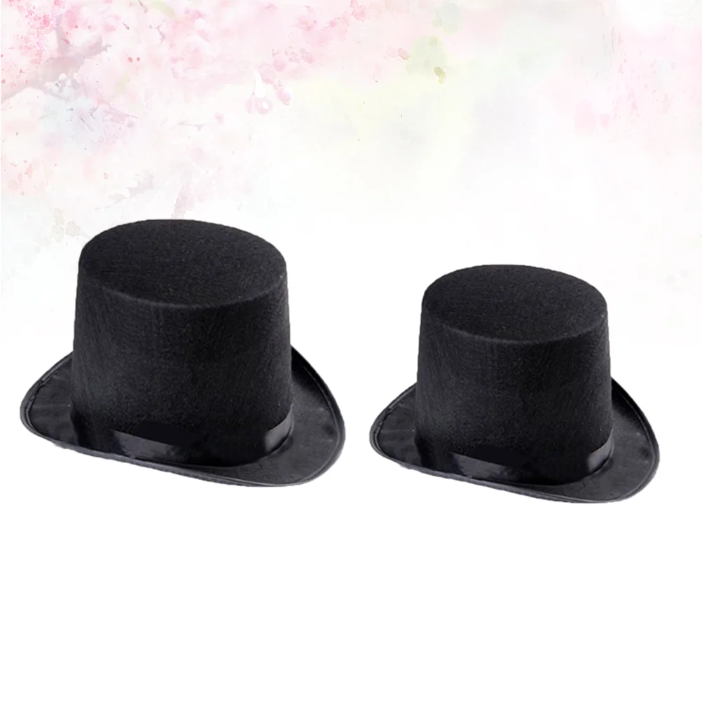 

2 Pcs Party Black Hat Negras Para Hombres Performance Halloween Costumes Clothing Felt