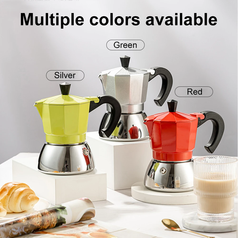 

120ml Mocha Coffee Maker Aluminum Italian Espresso Stovetop Mocha Pot 3 Cups Latte Coffee Brewer Kitchen Accessories Coffeeware