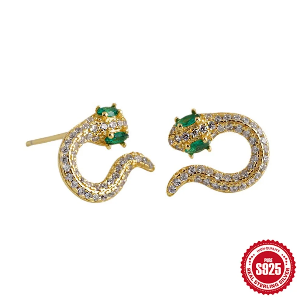 Серьги-подвески из серебра 925 пробы с фианитами