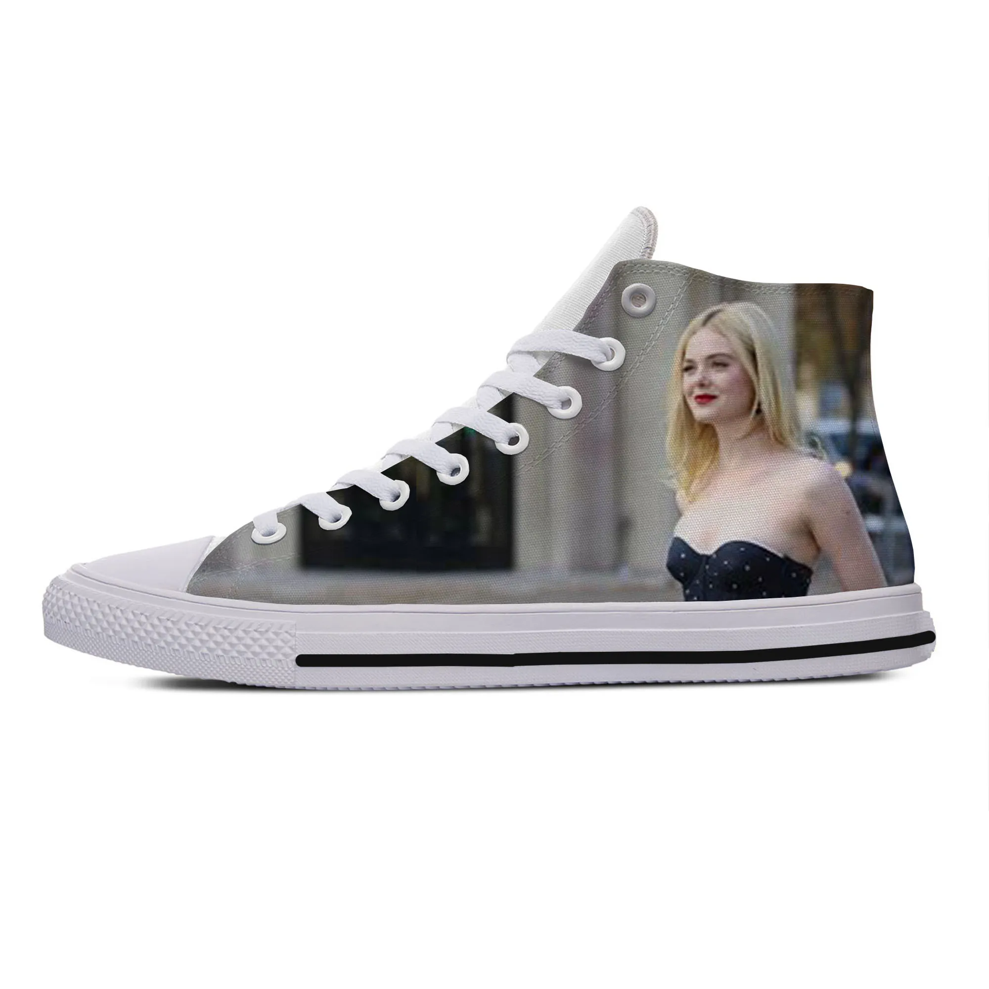 Handiness Casual Shoes Men Women Actress Elle Fanning High Top Board Shoes
