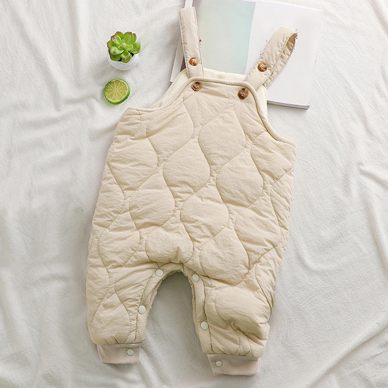 

2022 Winter Cotton Trousers Thickened Boy Overalls Velvet Jumpsuit For Toddlers Clothes Baby Girl Clothes Kid