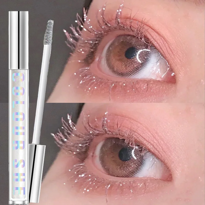 

4D Diamond Glitter Mascara Waterproof Lengthening Curly Eyelash Extension Cosmetics Makeup Silk Quick Dry Glitter Mascara 1pcs