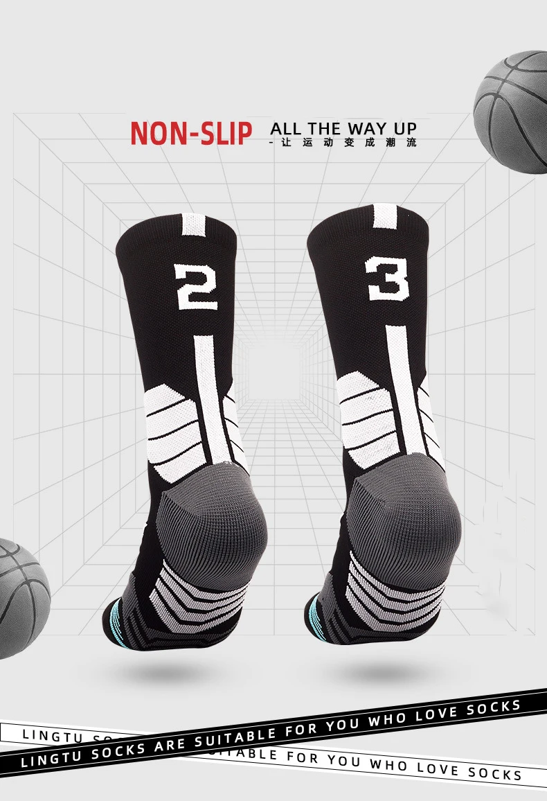 Men Women Sports Socks Basketball Socks  Elite Male Thickening Towel Bottom High Socks Football Sock Cycling Sock Running