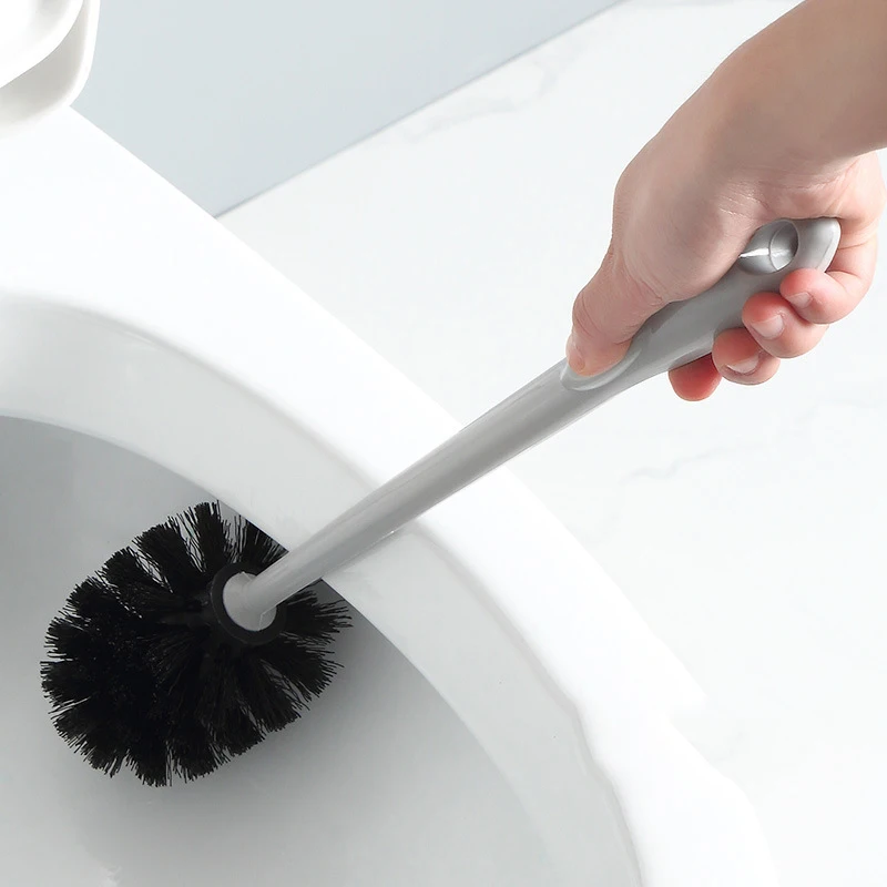 Toilet Brush Set Household Plastic Long Handle Bathroom Corner Cleaning Brush Base Holder Durable Simple Washing WC Accessories images - 6